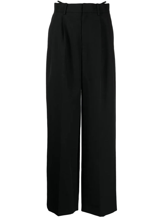 Logo-Embellished Layered Wide-Leg Trousers
