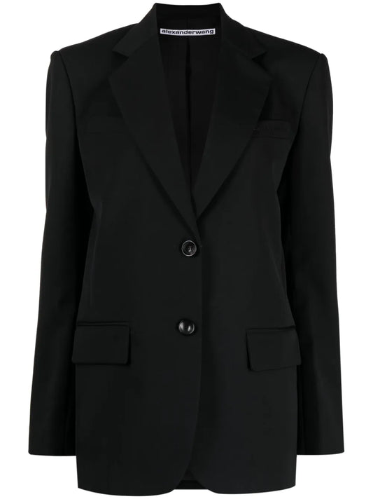 Logo-Embroidered Single-Breasted Blazer