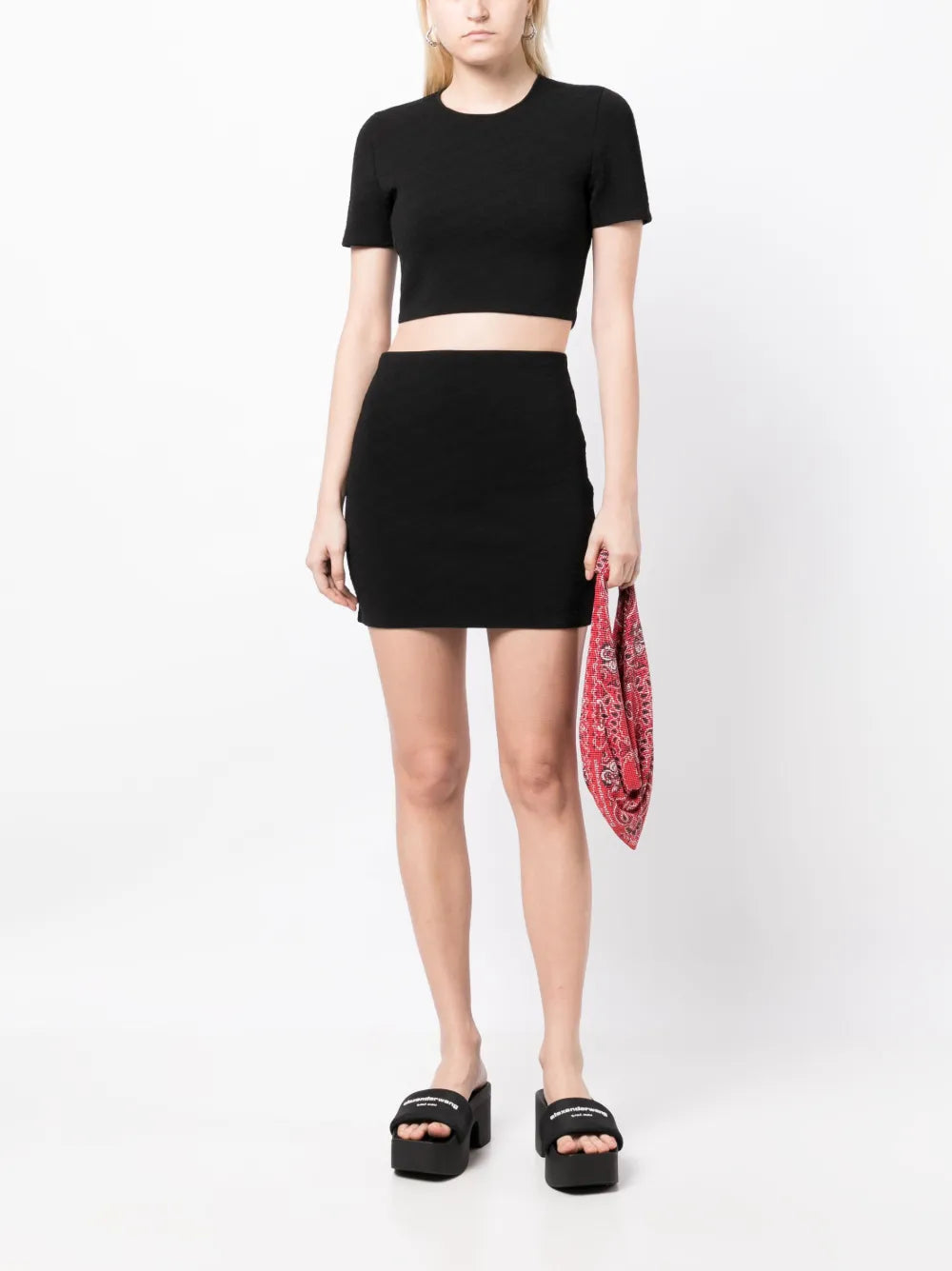 Logo-Jacquard Cropped T-Shirt