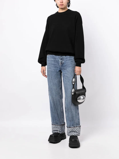 Logo-Embroidered Ribbed Sweater