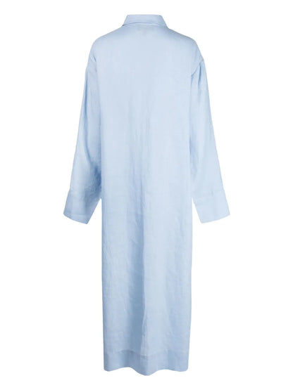 Floral-Embroidered Shirt Dress