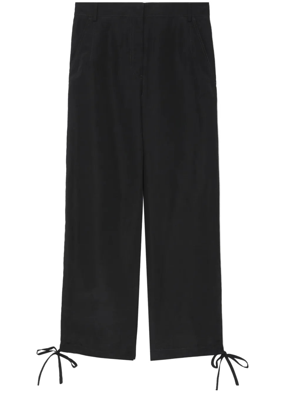 Drawstring-Cuffs Linen-Blend Trousers