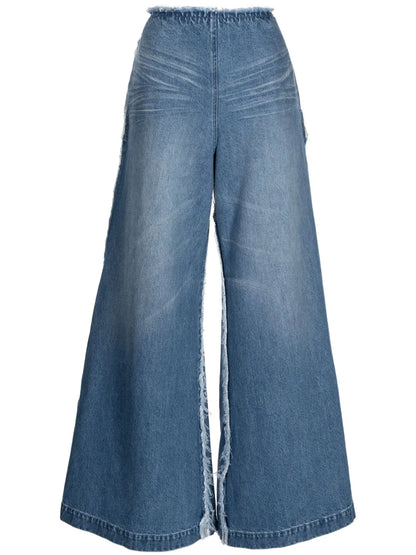 Logo-Patch Cotton Flared Jeans