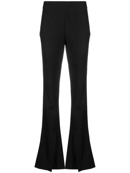 High-Waisted Wool Split Trousers