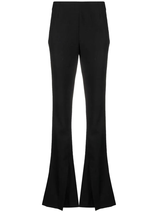 High-Waisted Wool Split Trousers