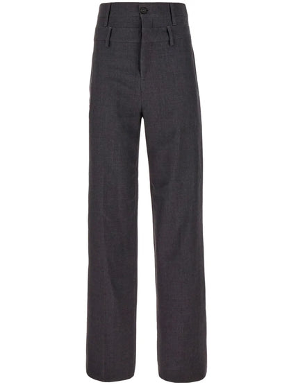 High-Waisted Virgin-Wool Trousers