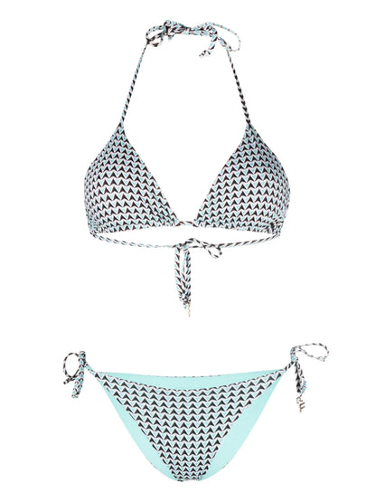 Geometric-Print Bikini Set