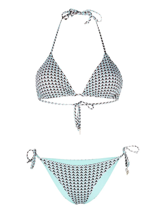 Geometric-Print Bikini Set