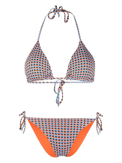 Geometric-Pattern Triangle-Cup Bikini
