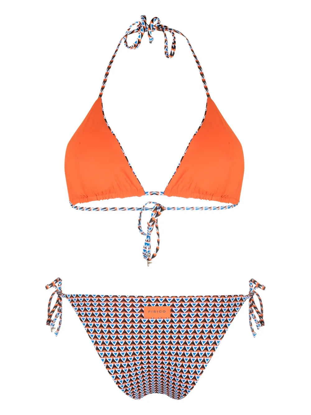 Geometric-Pattern Triangle-Cup Bikini