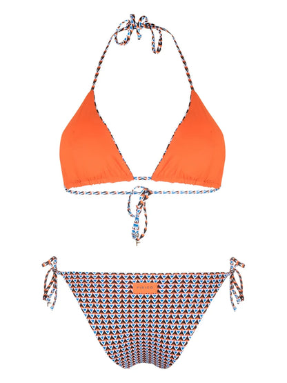 Geometric-Pattern Triangle-Cup Bikini