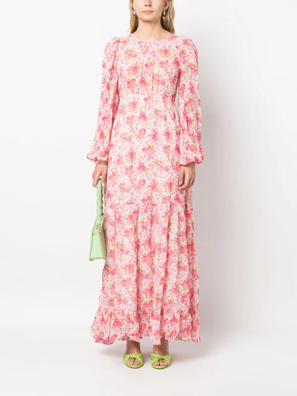 Floral-Print Cut-Out Detailing Dress