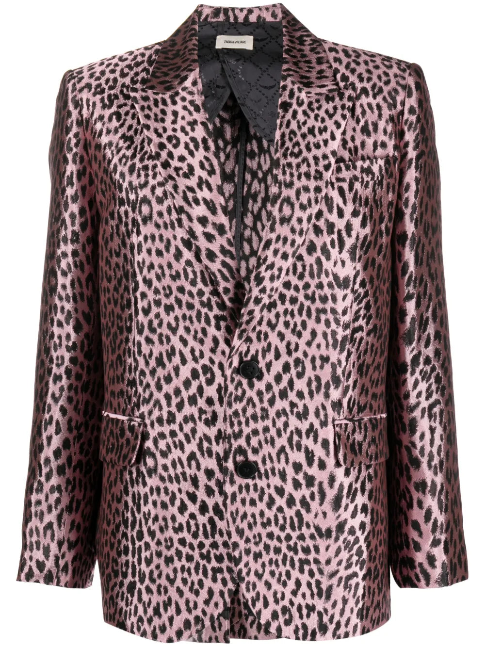 Leopard-Print Jacquard Blazer