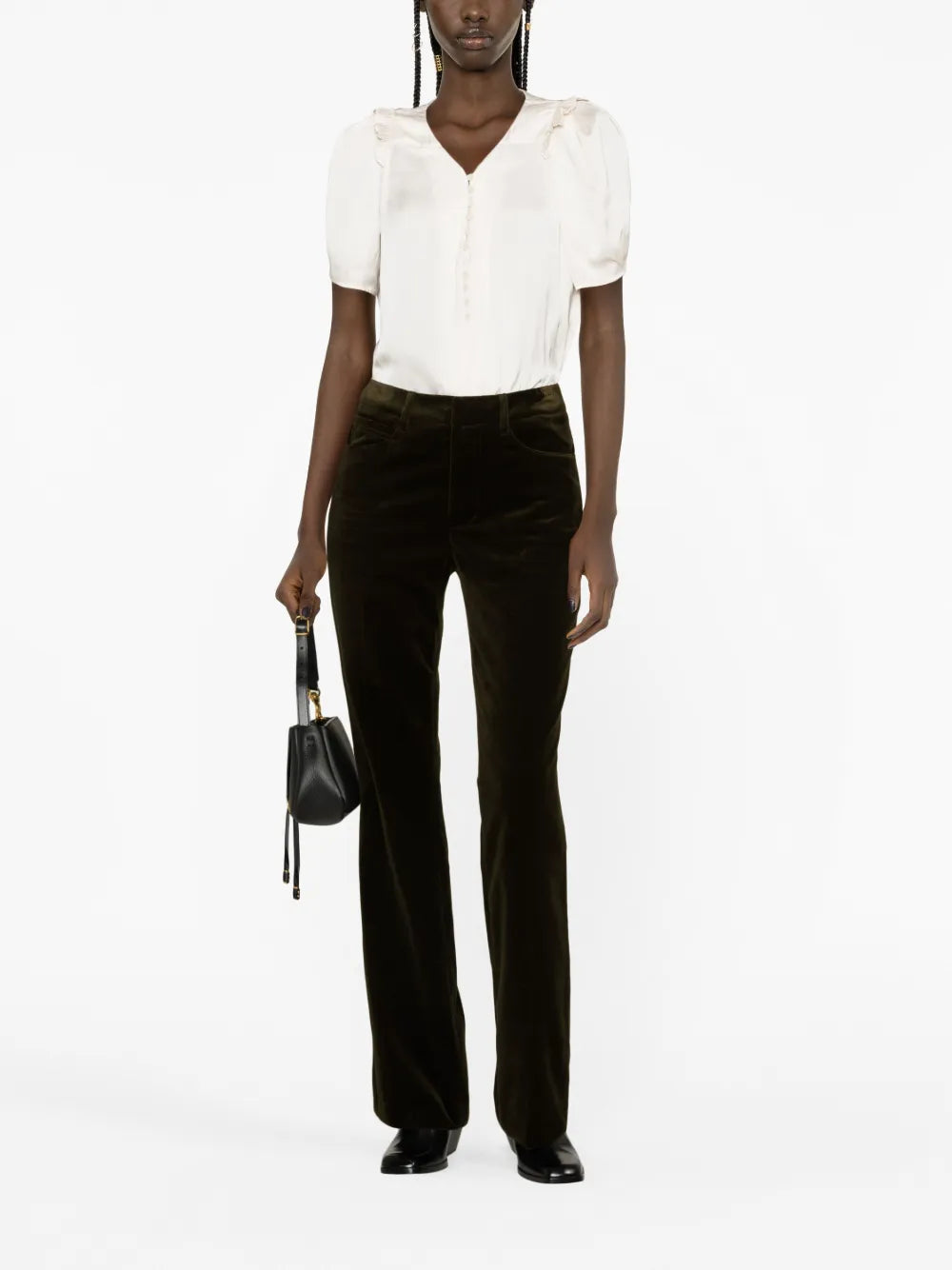 Puff-Sleeve Satin Top