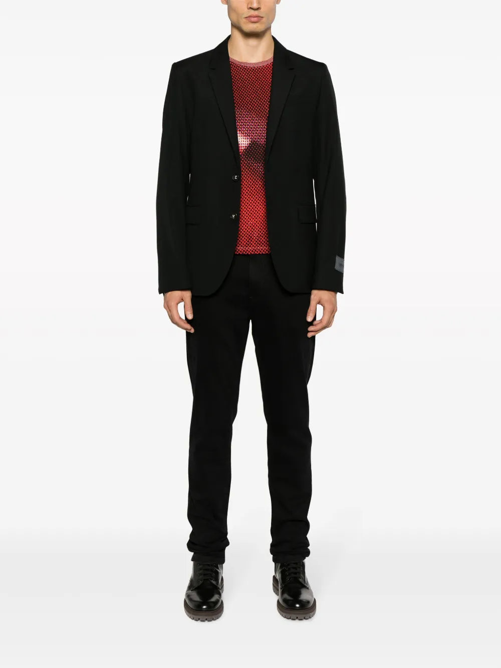 Notched-Lapels Single-Breasted Blazer