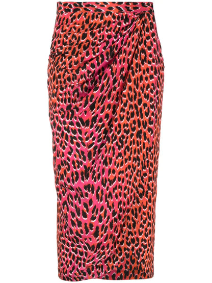 Jamelia Leopard-Print Silk Skirt