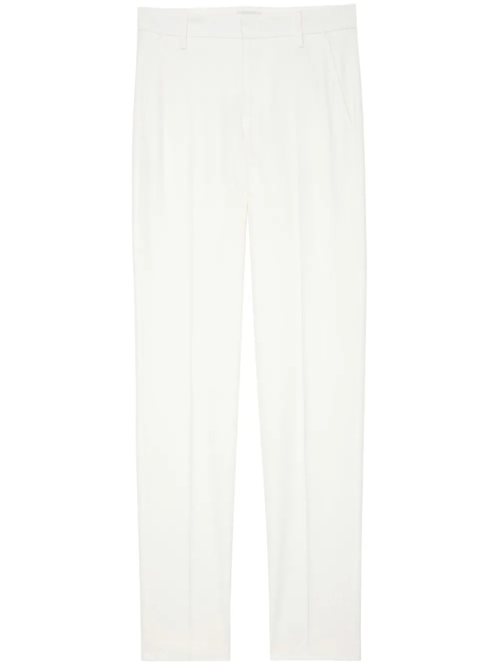 Prune Tapered Crepe Trousers