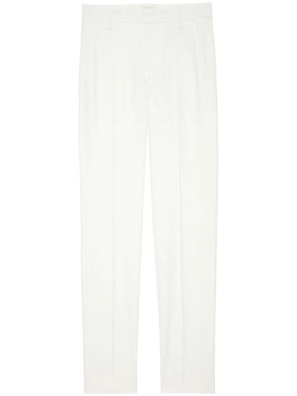 Prune Tapered Crepe Trousers