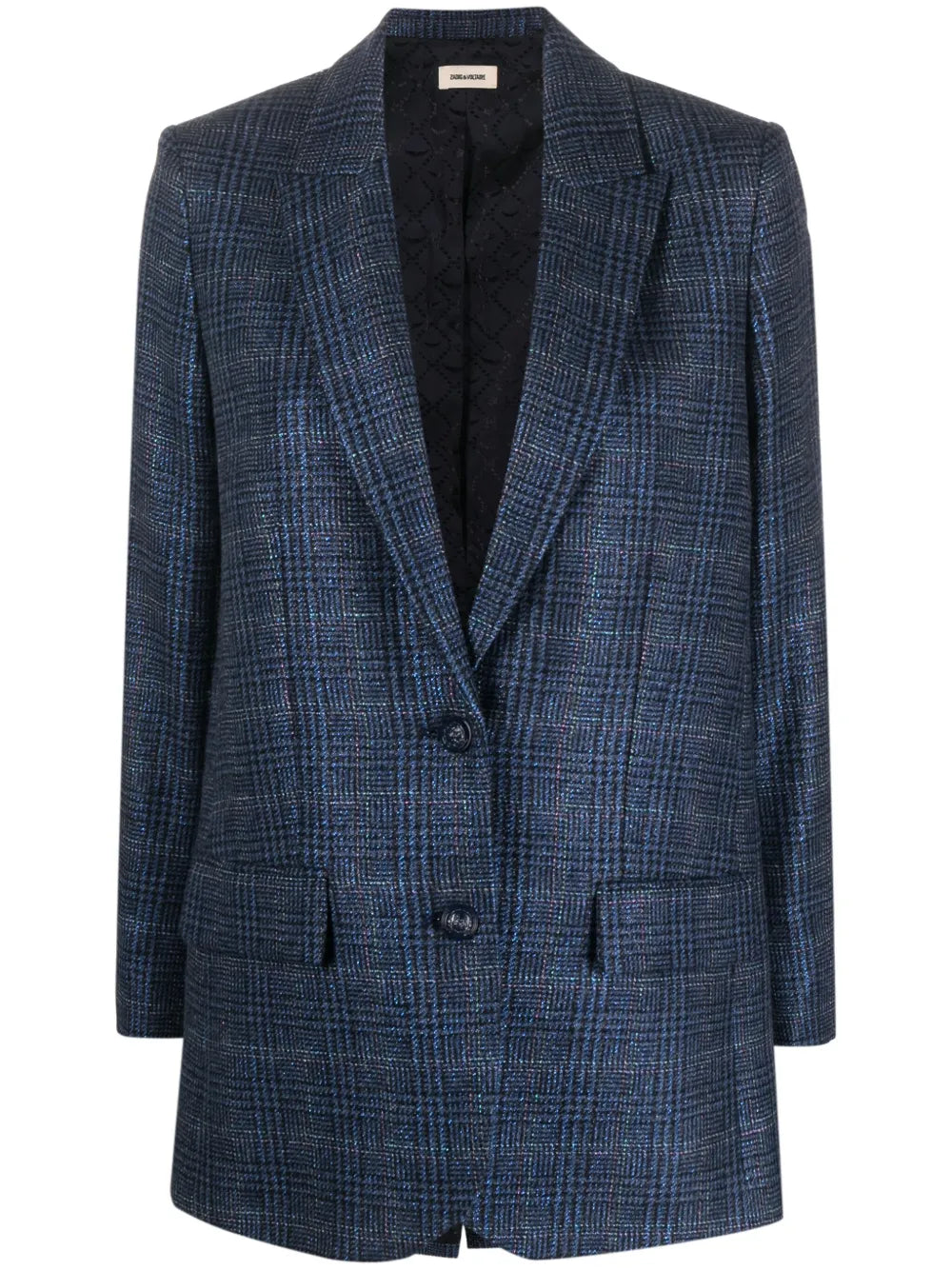Check-Pattern Wool Blazer