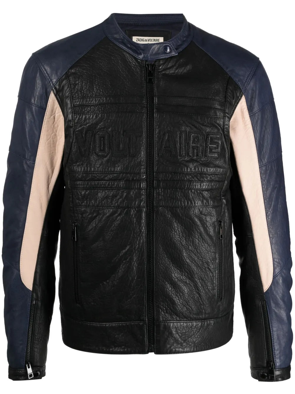 Late Biker Panelled Leather Jacket