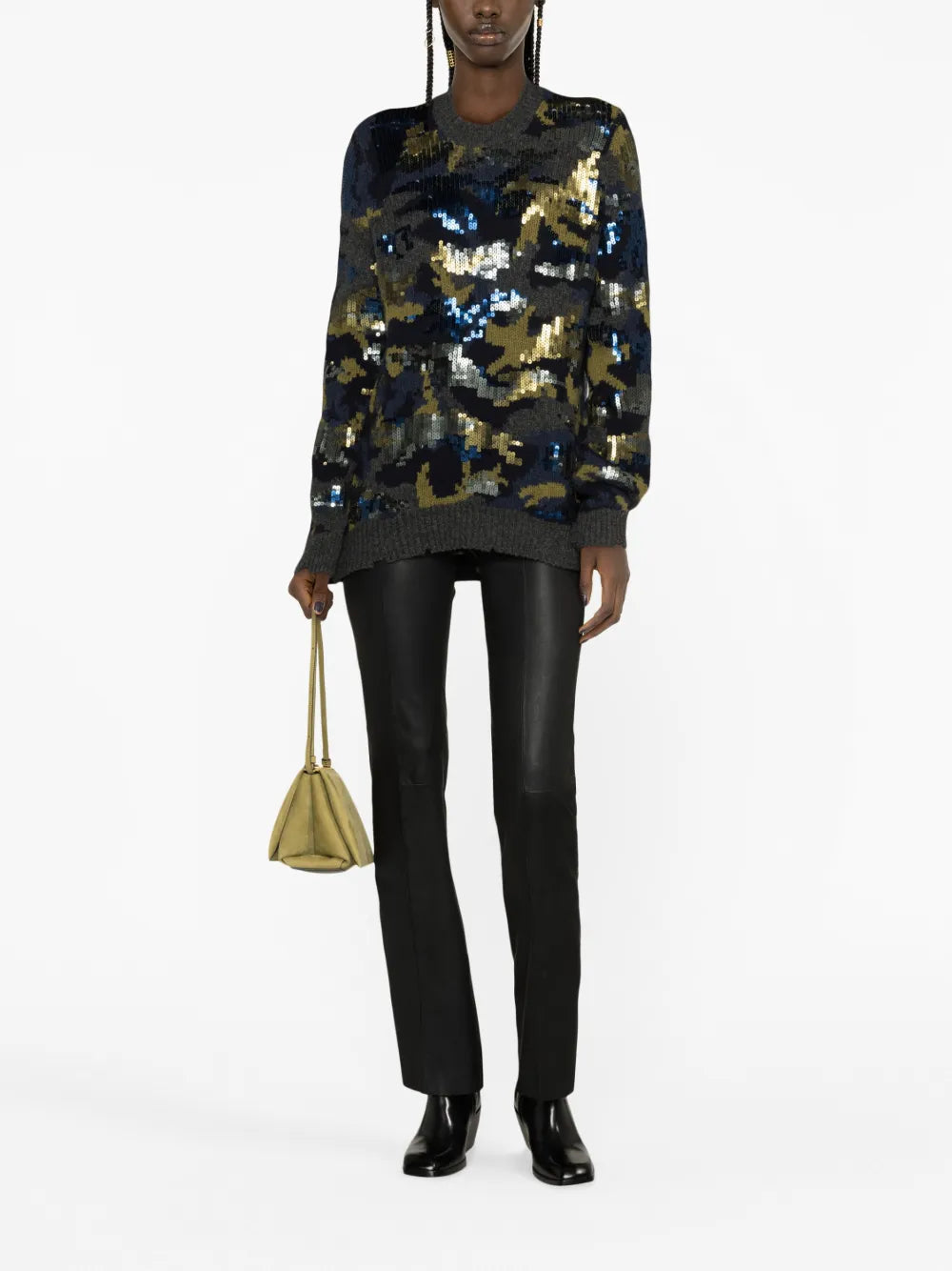Sequin-Embellished Merino-Wool Jumper