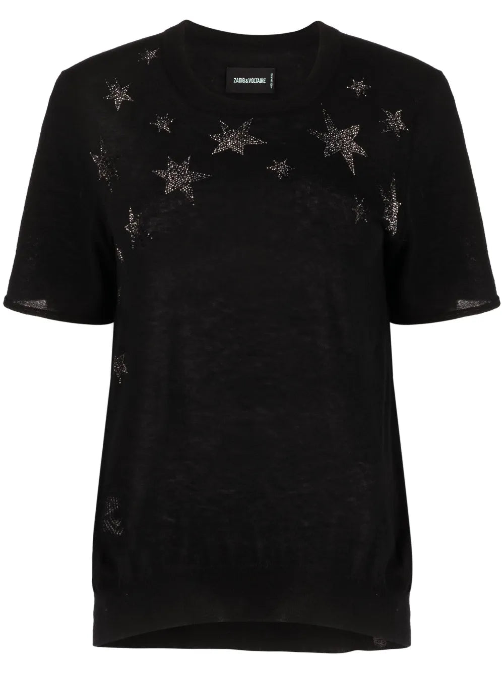 Ida Stars Rhinestone-Embellished Knitted Top
