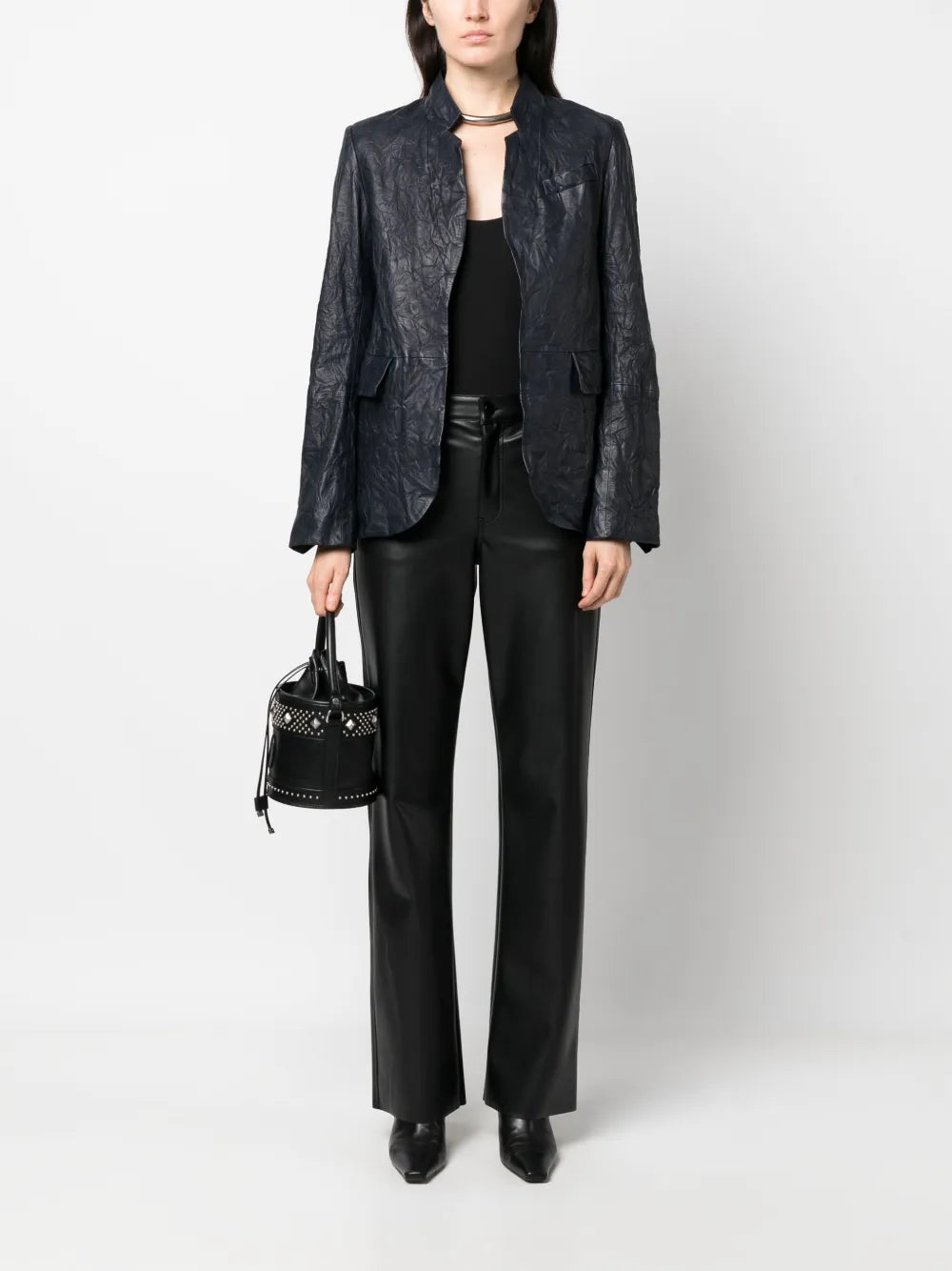 Verys Cuir Fróisse Leather Jacket