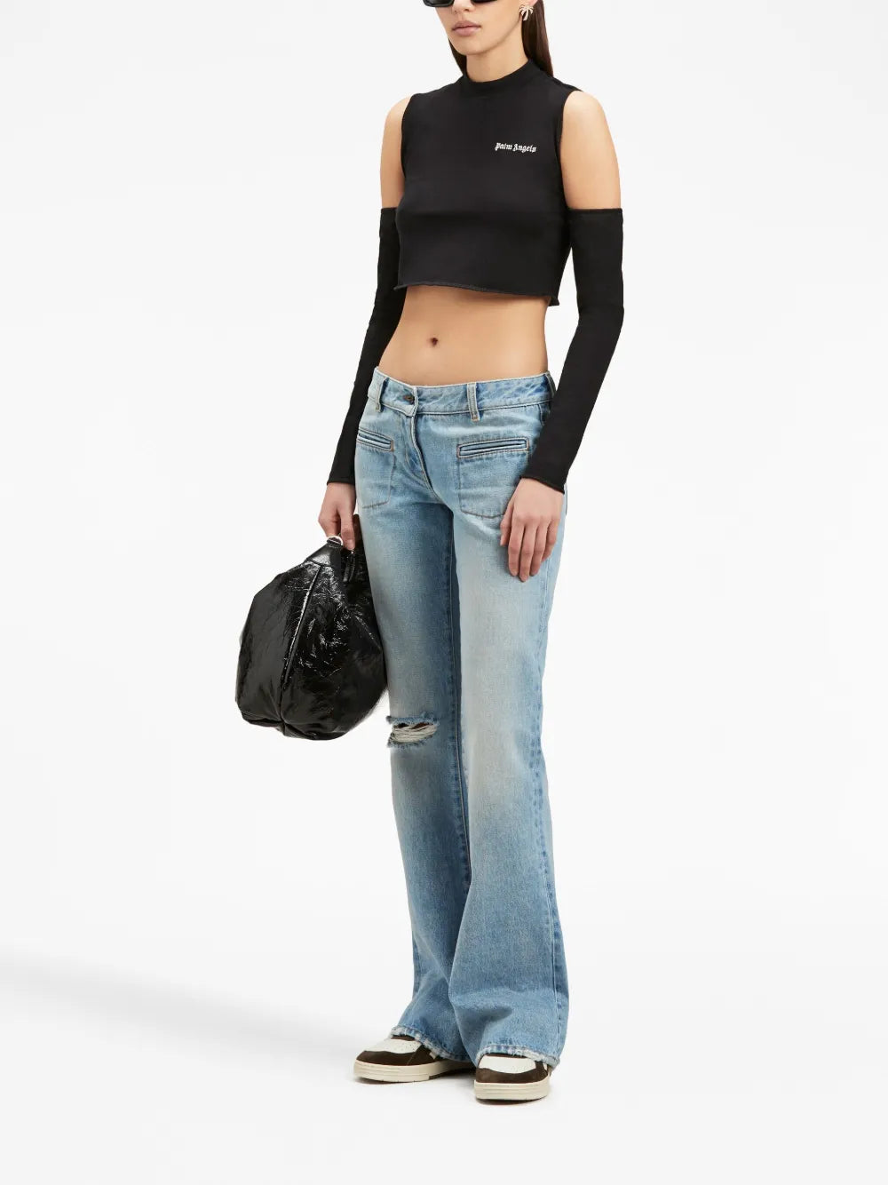 Logo-Print Cut-Out Top
