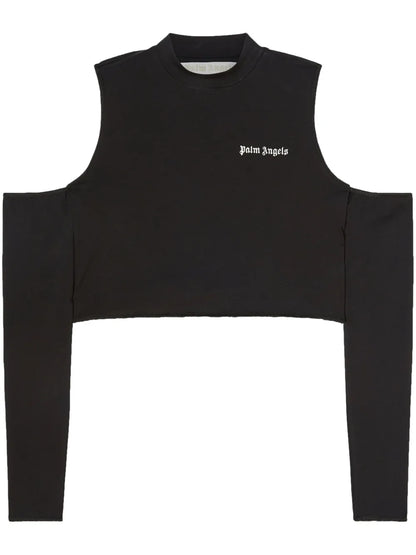 Logo-Print Cut-Out Top