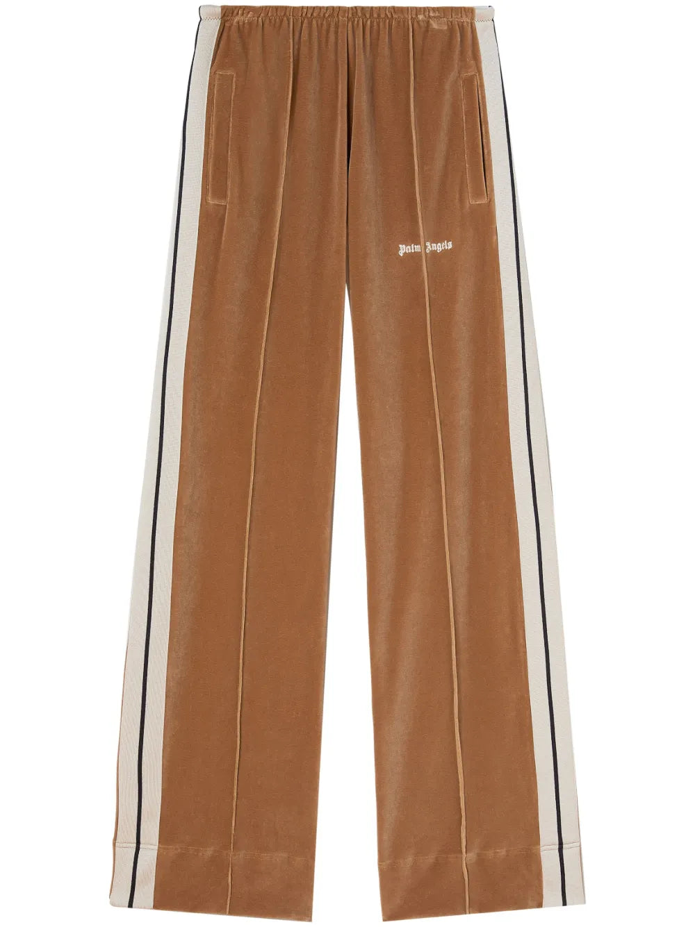 Wide-Leg Velvet Track Pants