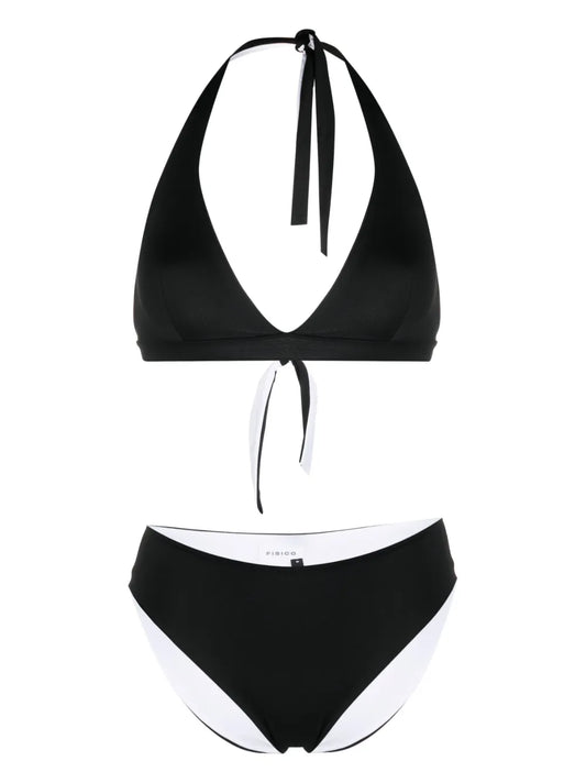 Self-Tie Halterneck Bikini Set
