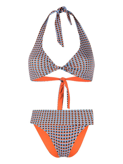 Geometric-Pattern Reversible Bikini Set