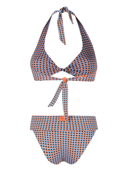 Geometric-Pattern Reversible Bikini Set