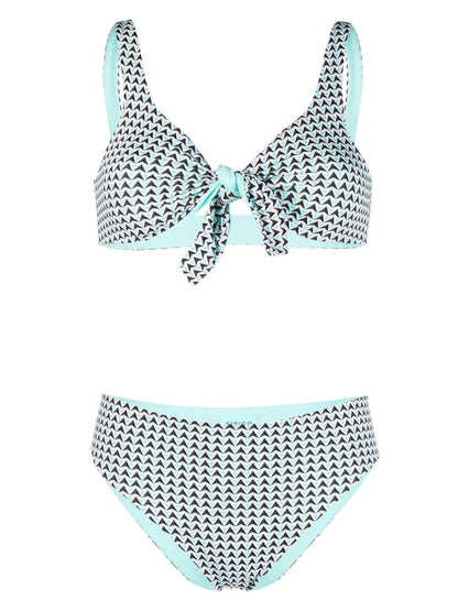 Geometric-Print Bikini Set