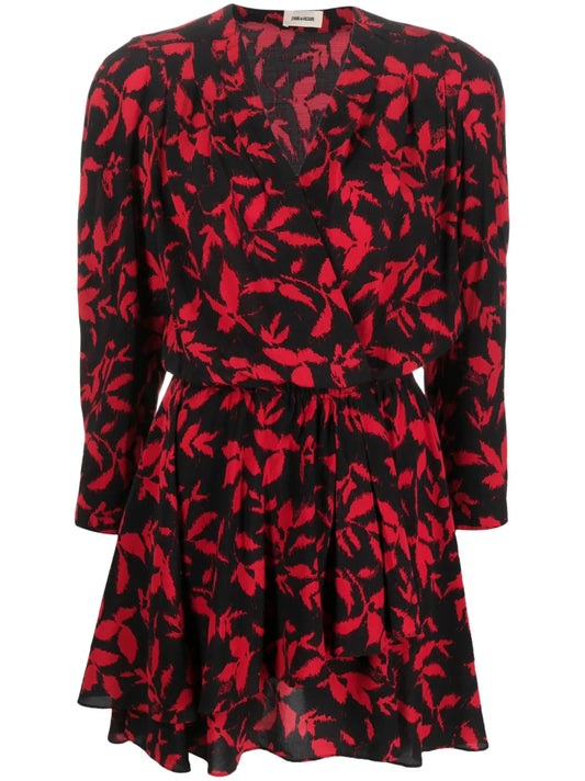 Rogers Leaf-Print Minidress