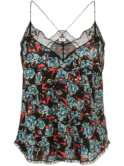 Christy Floral-Print Silk Camisole