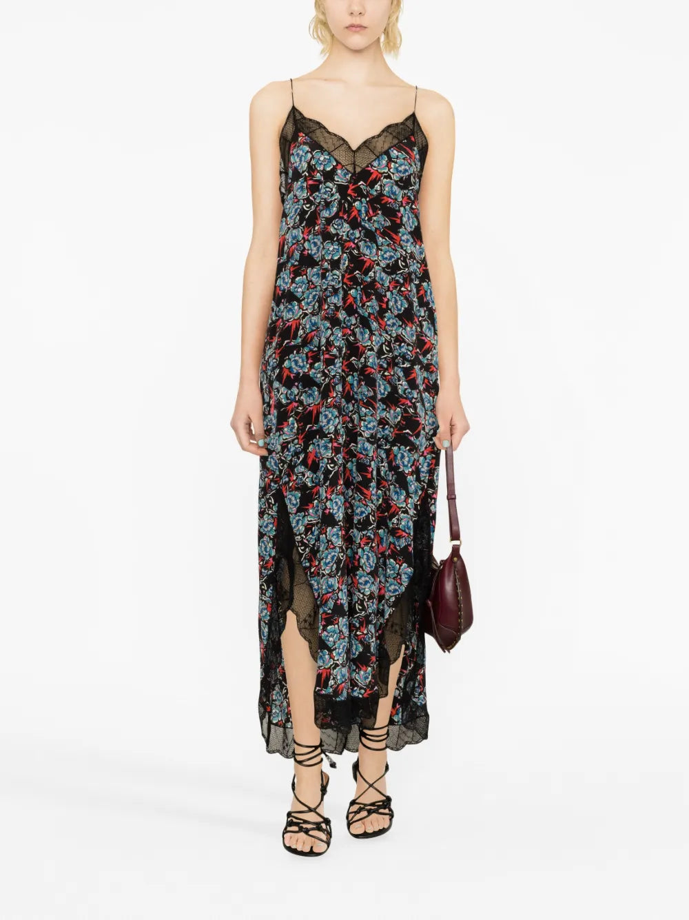 Risty Floral-Print Silk Slip Dress