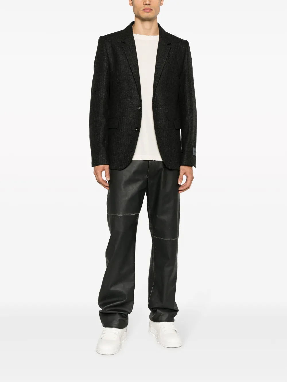 Viks Striped Single-Breasted Blazer