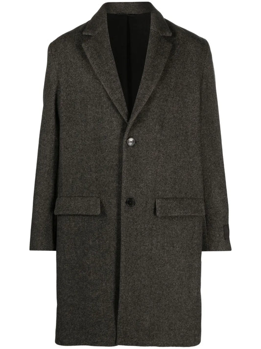 Mark Chevron-Knit Wool Coat