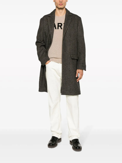 Mark Chevron-Knit Wool Coat