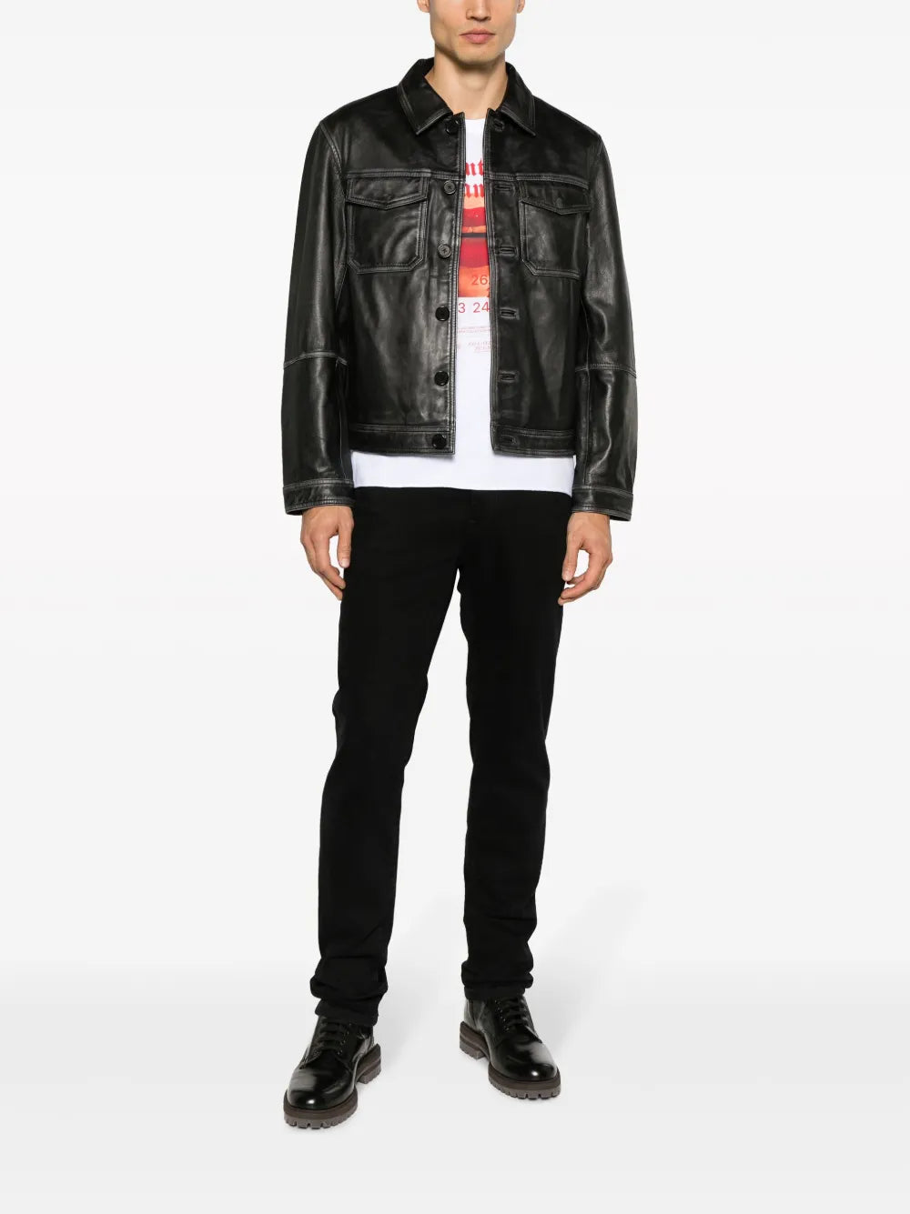 Lasso Dyed Leather Cropped Jacket