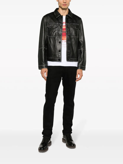 Lasso Dyed Leather Cropped Jacket