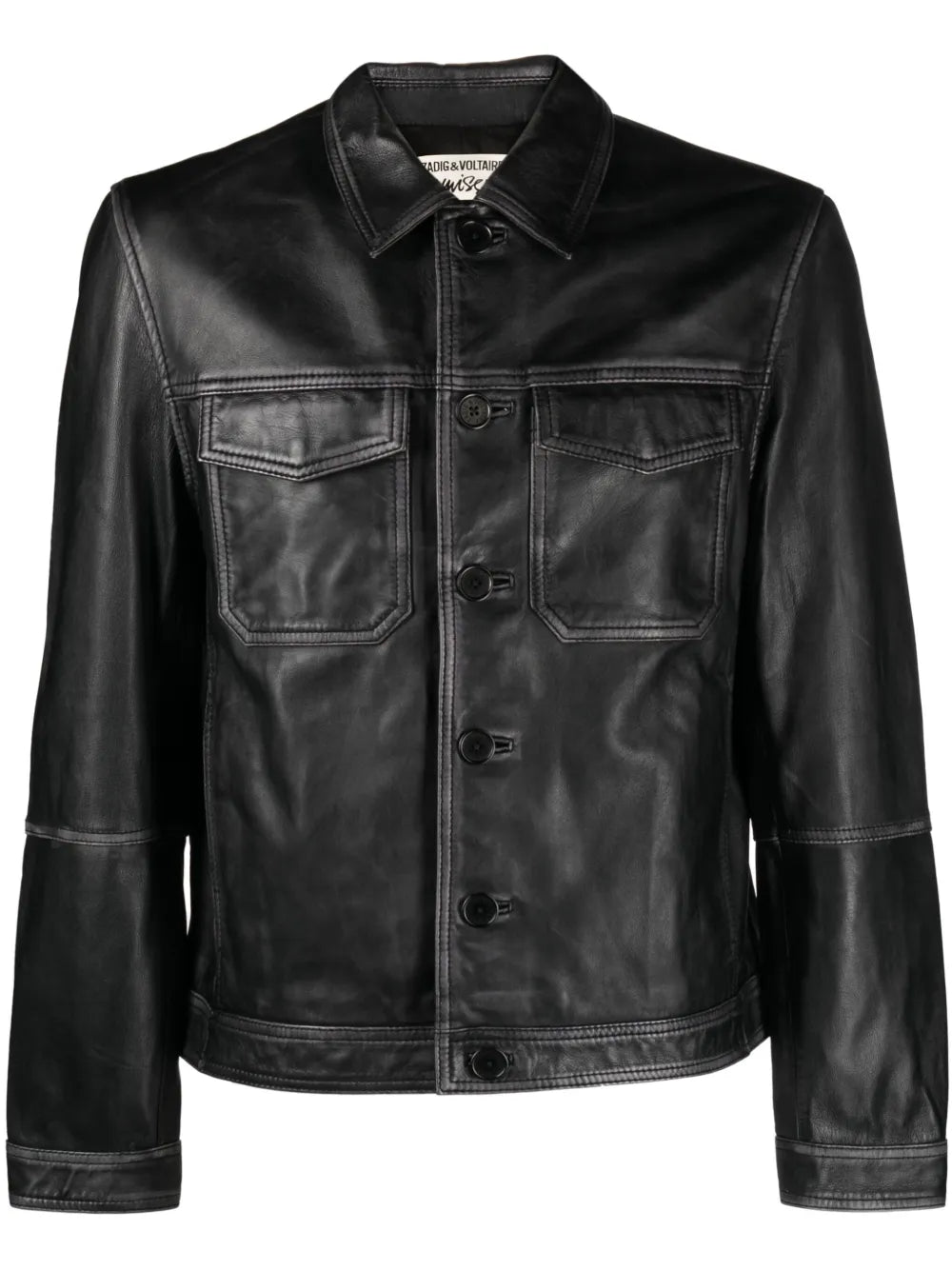 Lasso Dyed Leather Cropped Jacket