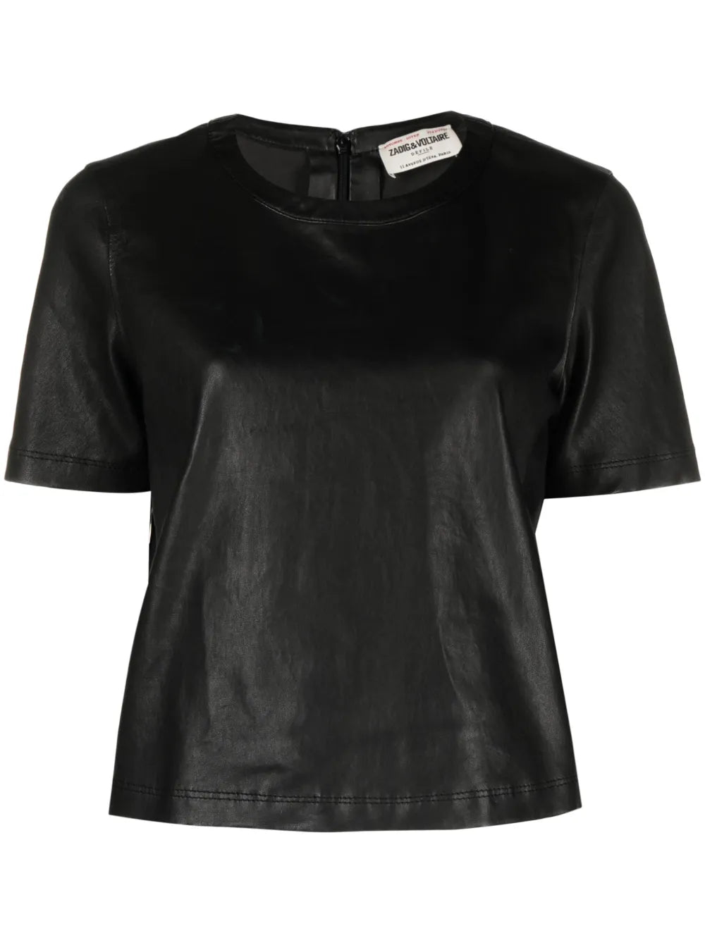 Tas Crew-Neck Leather T-Shirt