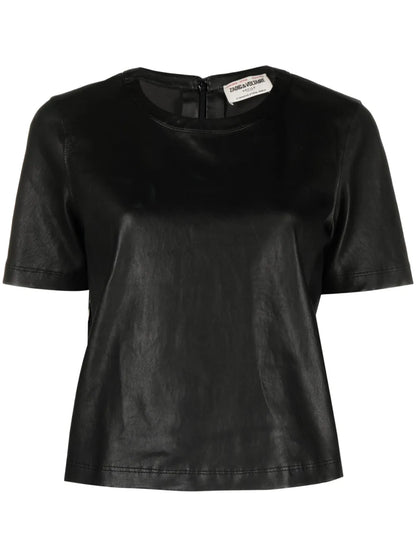 Tas Crew-Neck Leather T-Shirt