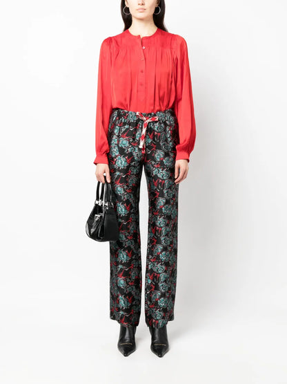 Pomy Jacquard-Pattern Trousers