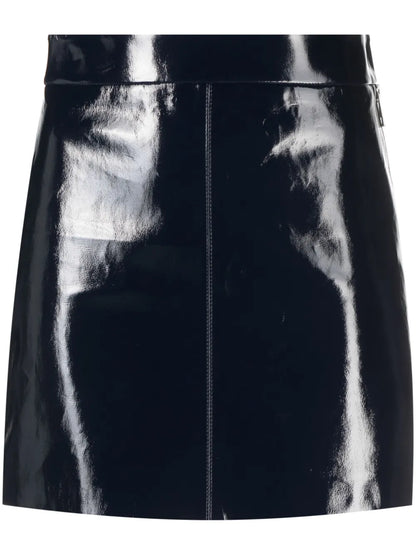 Jinette Vinyl Leather Miniskirt