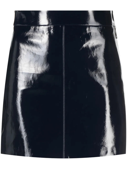 Jinette Vinyl Leather Miniskirt