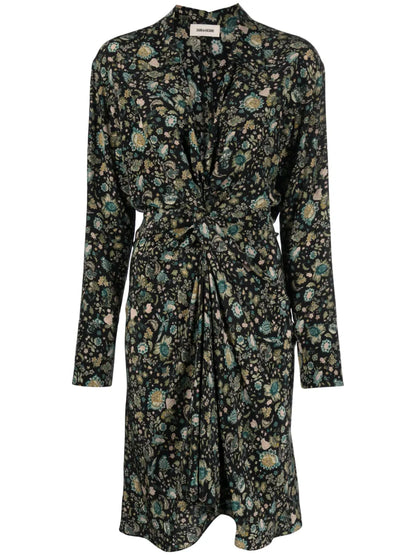 Rozo Floral-Print Silk Dress