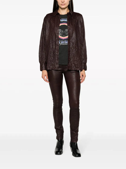 Tamara Crinkled Leather Shirt